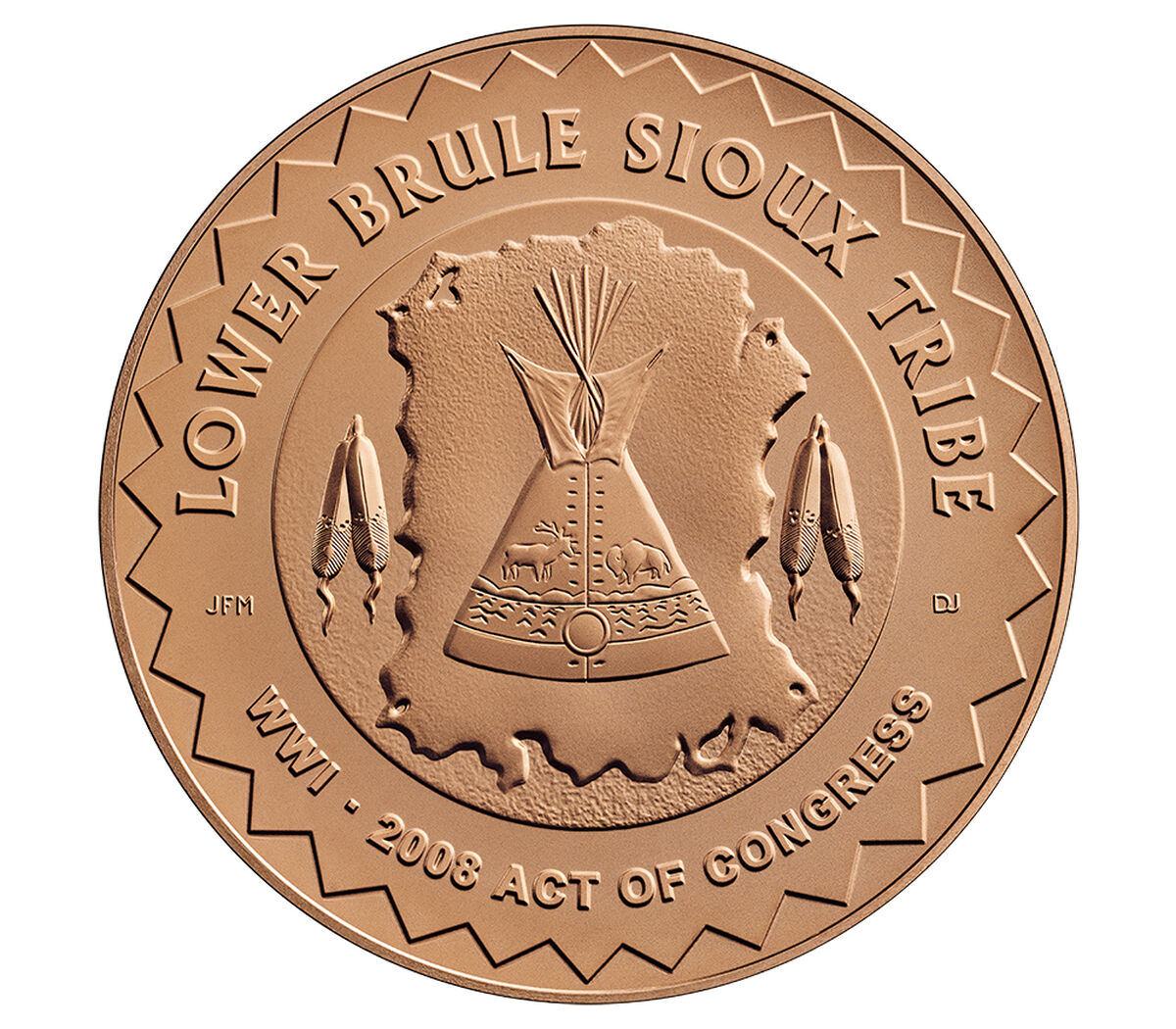 Lower Brule Sioux Tribe Code Talkers Bronze Medal image number 2.0